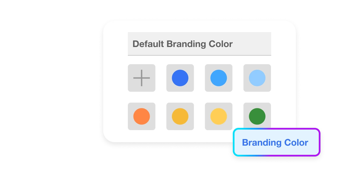 An illustration showcasing Visla's Consistent Branding feature of Visla’s video collaboration Workspace. The image highlights how Visla's comprehensive branding tools and asset sharing capabilities allow users to maintain a consistent visual identity for their videos across the workspace, enhancing brand recognition.